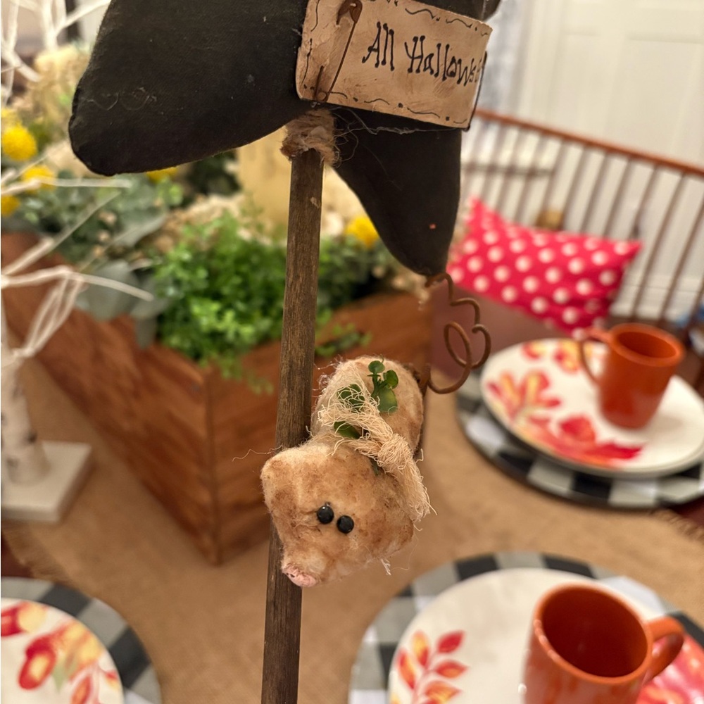 HANDMADE Halloween Star Primitive Cat decoration, folk art - Picture 3 of 6